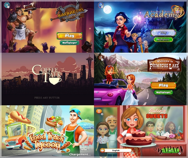 [Jeux Switch] Présentations de 6 jeux de simulation-gestion : Barbarous Tavern of Emyr, Arcane Arts Academy, Welcome to Primrose Lake, Coffee Talk, Julie’s Sweets, Food Truck Tycoon